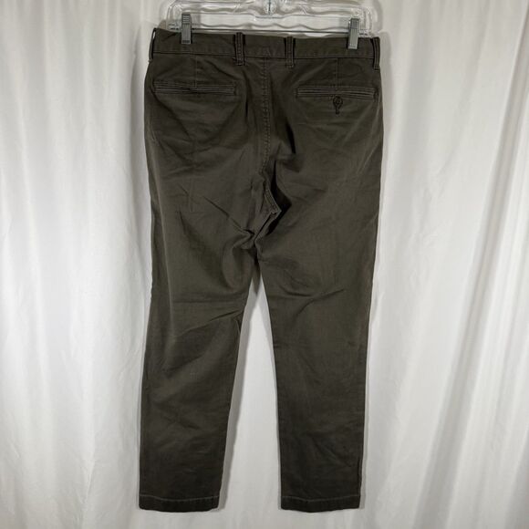 J. Crew Mercantile Pants Men's 31x30 Green Straight Flat Front Flex Cotton Blend - Picture 8 of 11